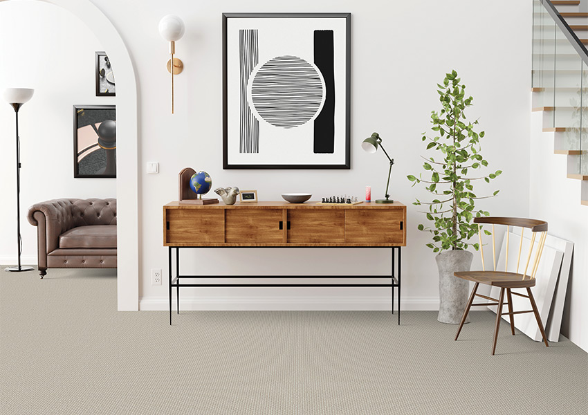 beige carpet in entryway